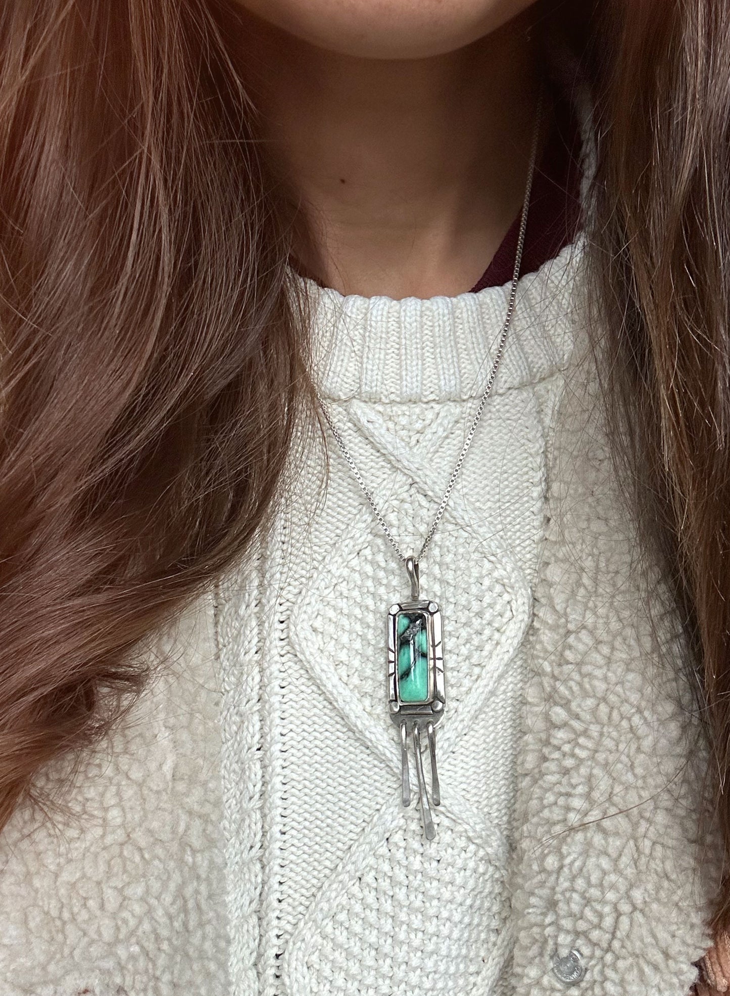 Desert Oasis Variscite Tassel Pendant