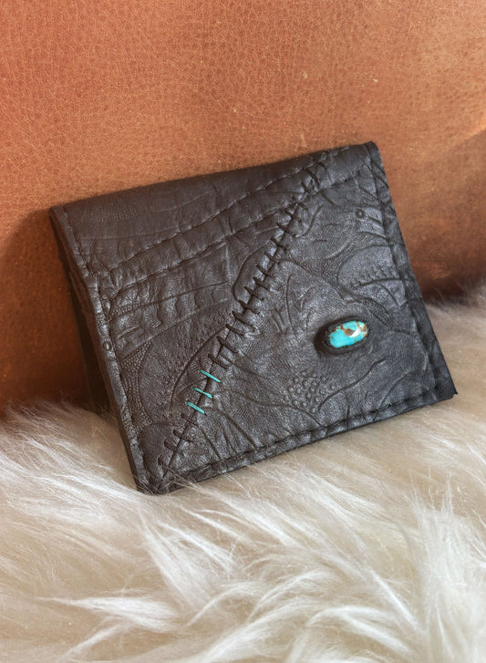 Turquoise Fold Wallet - Black I